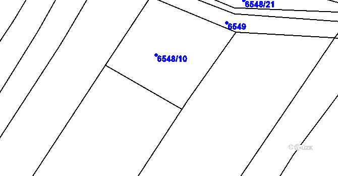 Parcela st. 6527/7 v KÚ Telč, Katastrální mapa