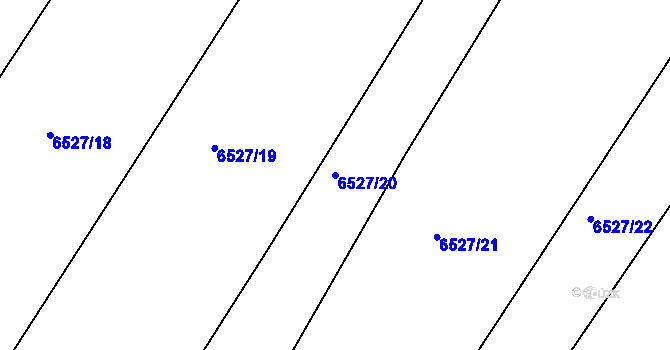Parcela st. 6527/20 v KÚ Telč, Katastrální mapa