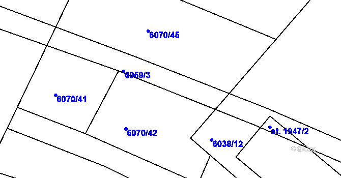 Parcela st. 6070/43 v KÚ Telč, Katastrální mapa