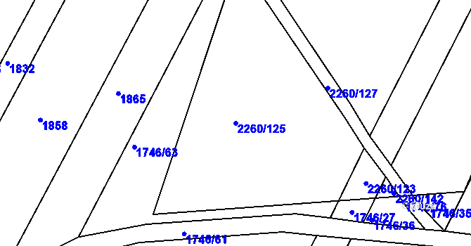 Parcela st. 2260/125 v KÚ Telč, Katastrální mapa