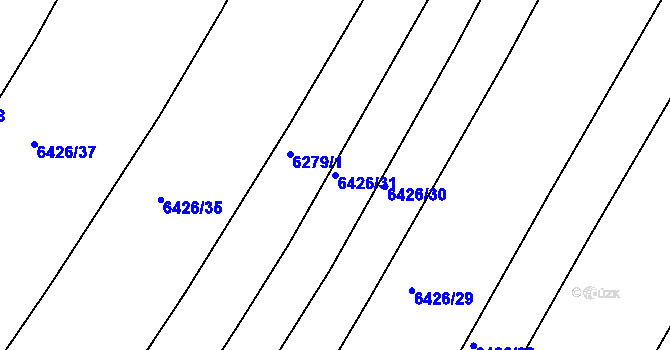 Parcela st. 6426/31 v KÚ Telč, Katastrální mapa