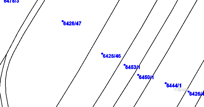 Parcela st. 6426/46 v KÚ Telč, Katastrální mapa