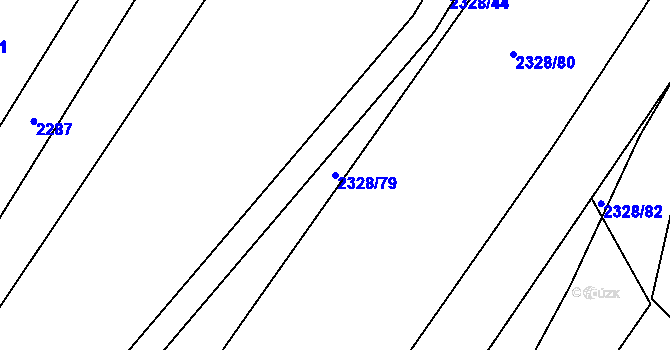 Parcela st. 2328/79 v KÚ Telč, Katastrální mapa