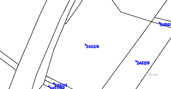 Parcela st. 2452/8 v KÚ Telč, Katastrální mapa