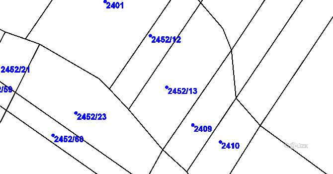 Parcela st. 2452/13 v KÚ Telč, Katastrální mapa