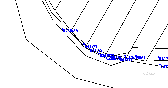 Parcela st. 6417/9 v KÚ Telč, Katastrální mapa