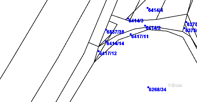 Parcela st. 6417/12 v KÚ Telč, Katastrální mapa