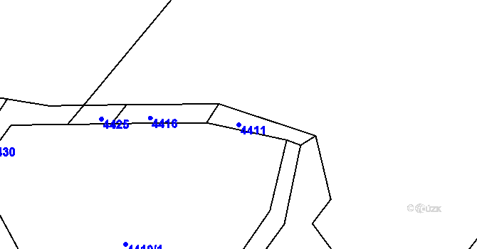 Parcela st. 4411 v KÚ Telč, Katastrální mapa