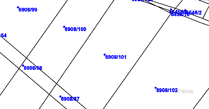 Parcela st. 6908/101 v KÚ Telč, Katastrální mapa