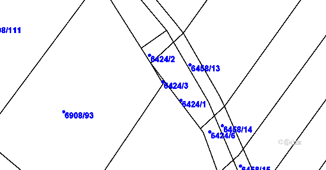 Parcela st. 6908/116 v KÚ Telč, Katastrální mapa