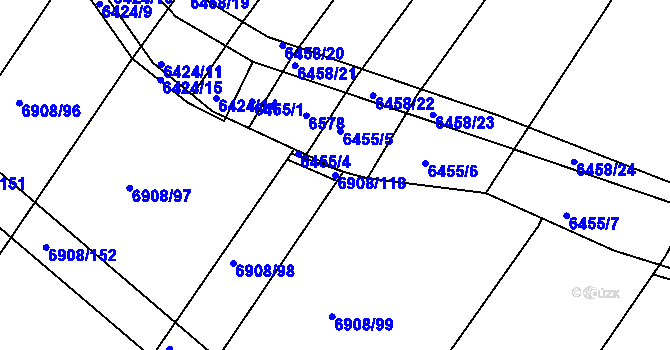 Parcela st. 6908/118 v KÚ Telč, Katastrální mapa