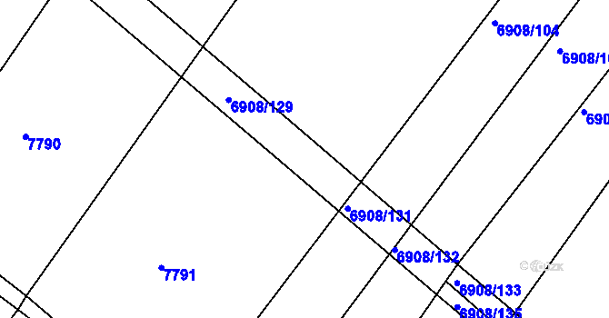 Parcela st. 6908/130 v KÚ Telč, Katastrální mapa