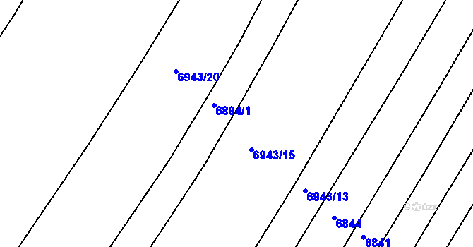 Parcela st. 6943/16 v KÚ Telč, Katastrální mapa