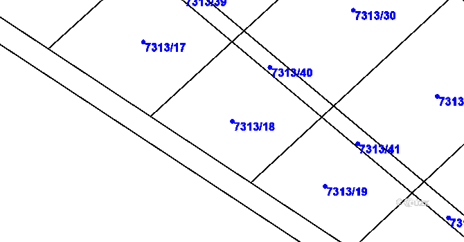 Parcela st. 7313/18 v KÚ Telč, Katastrální mapa
