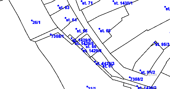 Parcela st. 66 v KÚ Telč, Katastrální mapa