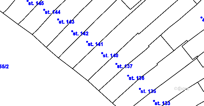 Parcela st. 140 v KÚ Telč, Katastrální mapa