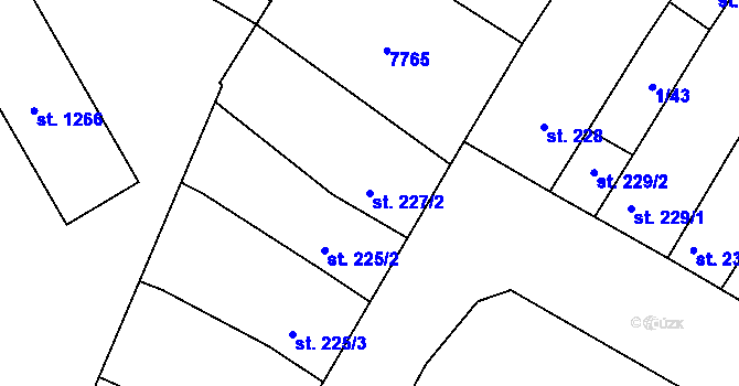Parcela st. 227/2 v KÚ Telč, Katastrální mapa