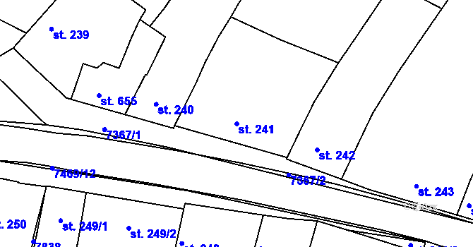 Parcela st. 241 v KÚ Telč, Katastrální mapa