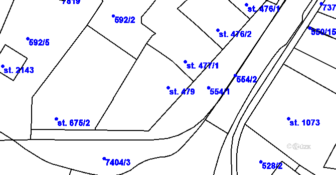 Parcela st. 479 v KÚ Telč, Katastrální mapa