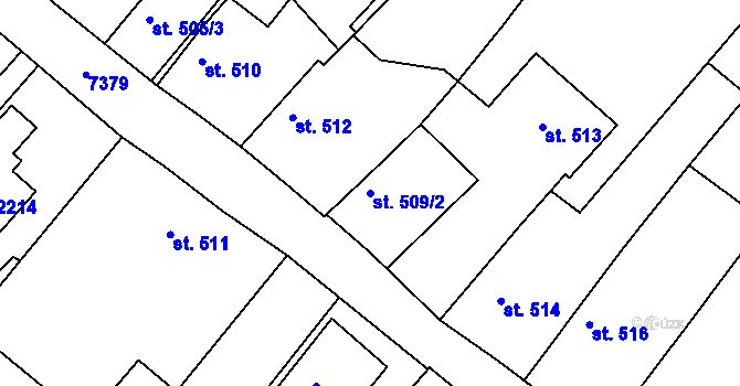 Parcela st. 509/2 v KÚ Telč, Katastrální mapa