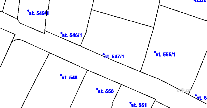 Parcela st. 547/1 v KÚ Telč, Katastrální mapa