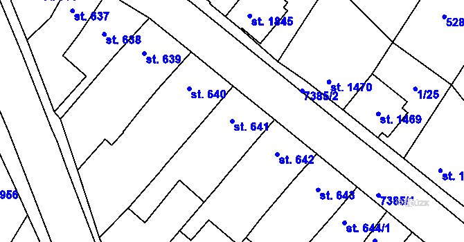 Parcela st. 641 v KÚ Telč, Katastrální mapa