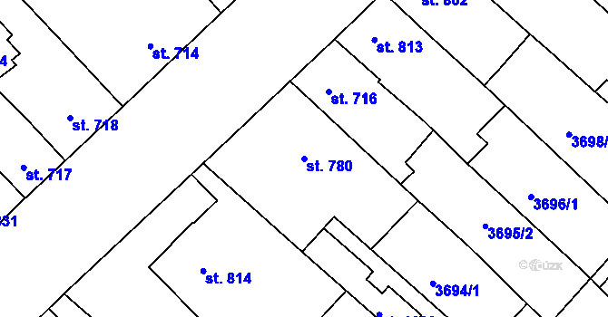 Parcela st. 780 v KÚ Telč, Katastrální mapa
