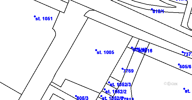 Parcela st. 1005 v KÚ Telč, Katastrální mapa