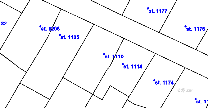 Parcela st. 1110 v KÚ Telč, Katastrální mapa