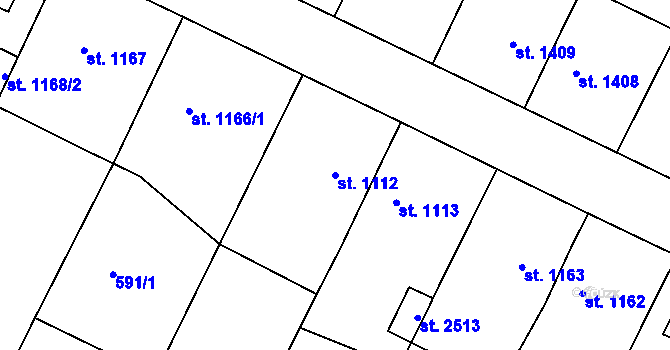 Parcela st. 1112 v KÚ Telč, Katastrální mapa