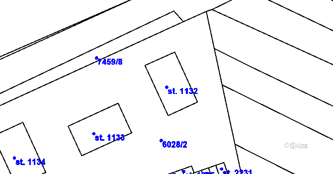 Parcela st. 1132 v KÚ Telč, Katastrální mapa