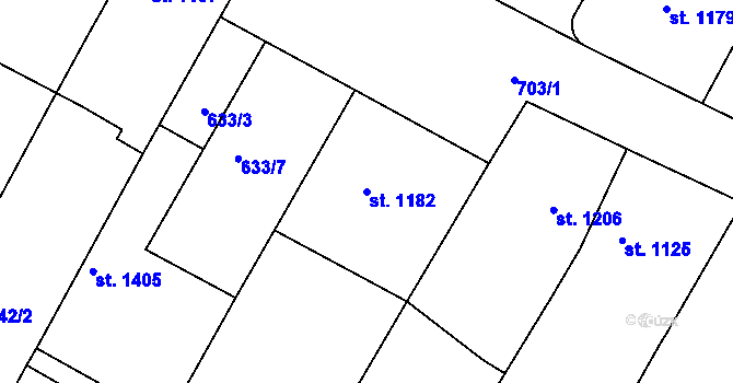 Parcela st. 1182 v KÚ Telč, Katastrální mapa