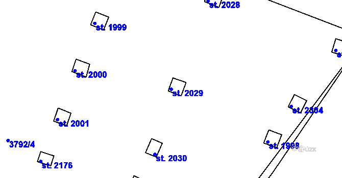 Parcela st. 2029 v KÚ Telč, Katastrální mapa