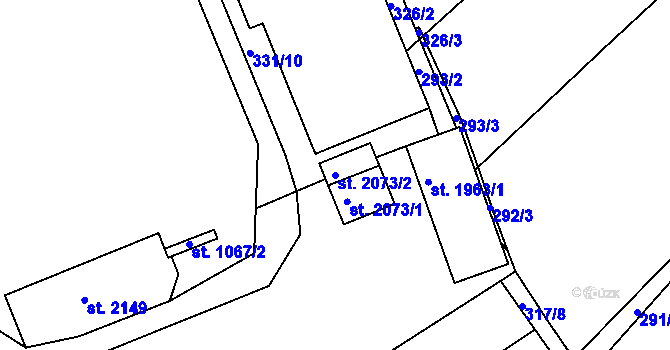 Parcela st. 2073/2 v KÚ Telč, Katastrální mapa