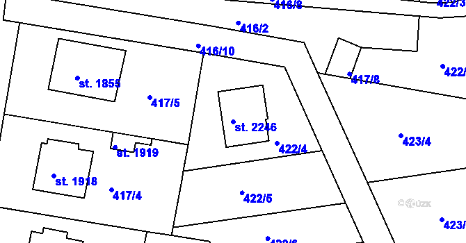 Parcela st. 2246 v KÚ Telč, Katastrální mapa
