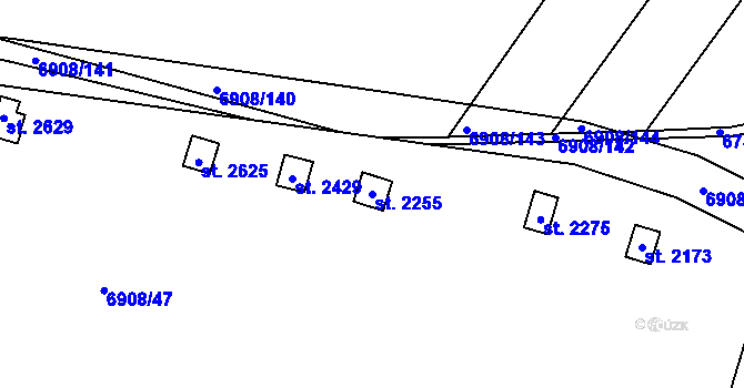 Parcela st. 2255 v KÚ Telč, Katastrální mapa