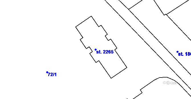 Parcela st. 2265 v KÚ Telč, Katastrální mapa