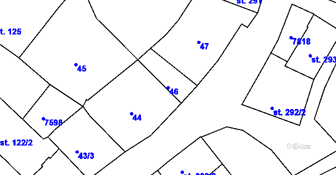 Parcela st. 46 v KÚ Telč, Katastrální mapa
