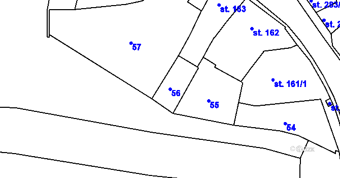 Parcela st. 56 v KÚ Telč, Katastrální mapa