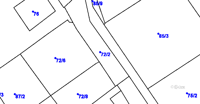 Parcela st. 72/2 v KÚ Telč, Katastrální mapa