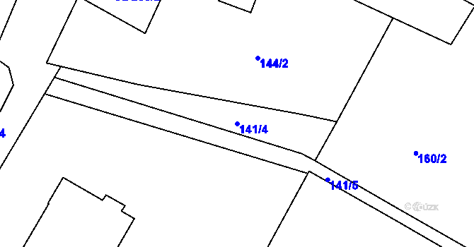 Parcela st. 141/4 v KÚ Telč, Katastrální mapa
