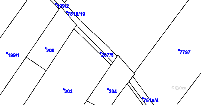 Parcela st. 207/5 v KÚ Telč, Katastrální mapa