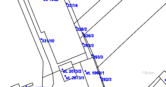 Parcela st. 293/2 v KÚ Telč, Katastrální mapa