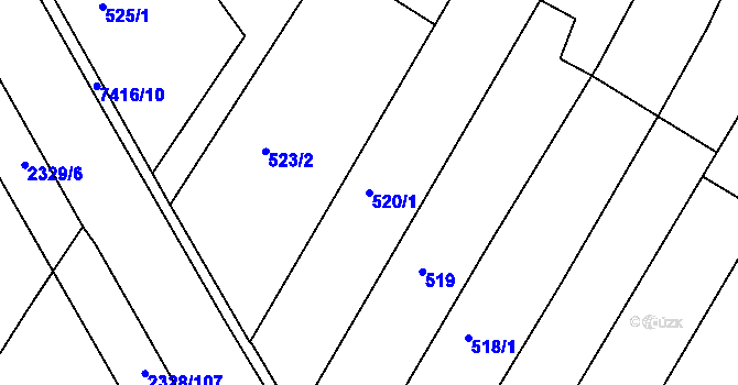 Parcela st. 520/1 v KÚ Telč, Katastrální mapa