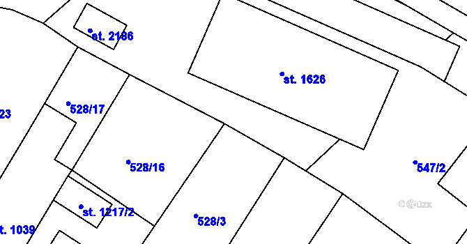 Parcela st. 550/6 v KÚ Telč, Katastrální mapa