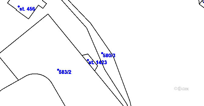 Parcela st. 580/3 v KÚ Telč, Katastrální mapa