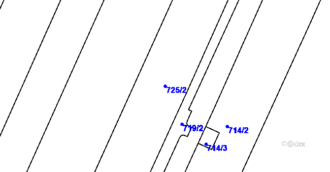Parcela st. 725/2 v KÚ Telč, Katastrální mapa