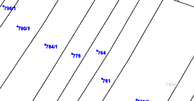 Parcela st. 764 v KÚ Telč, Katastrální mapa