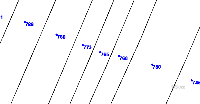 Parcela st. 765 v KÚ Telč, Katastrální mapa