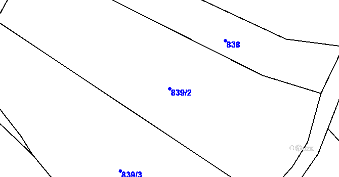 Parcela st. 839/2 v KÚ Telč, Katastrální mapa